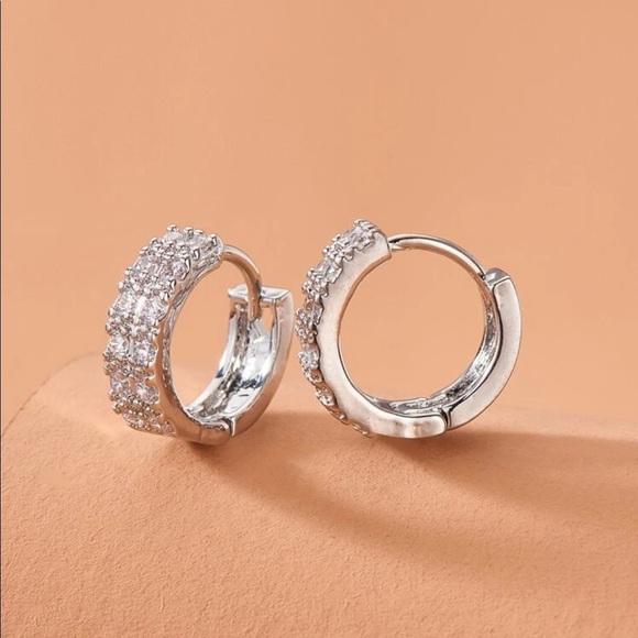 4/$25 Silver Rhinestone Earrings - Picture 2 of 2